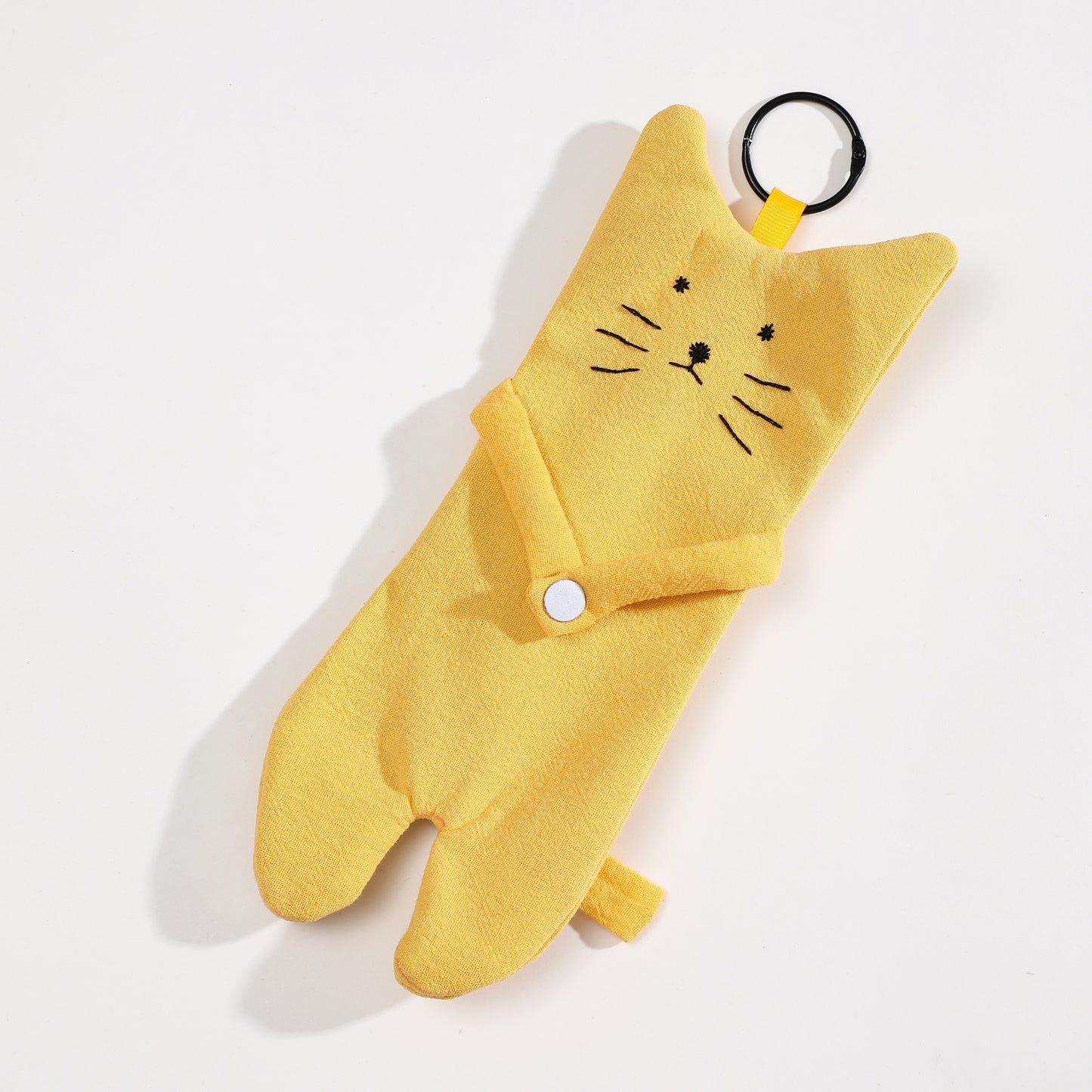 Yellow - Handmade Hugging Cat - Small Bag