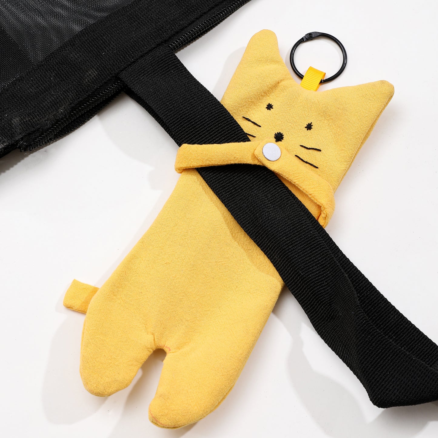 Yellow - Handmade Hugging Cat - Small Bag
