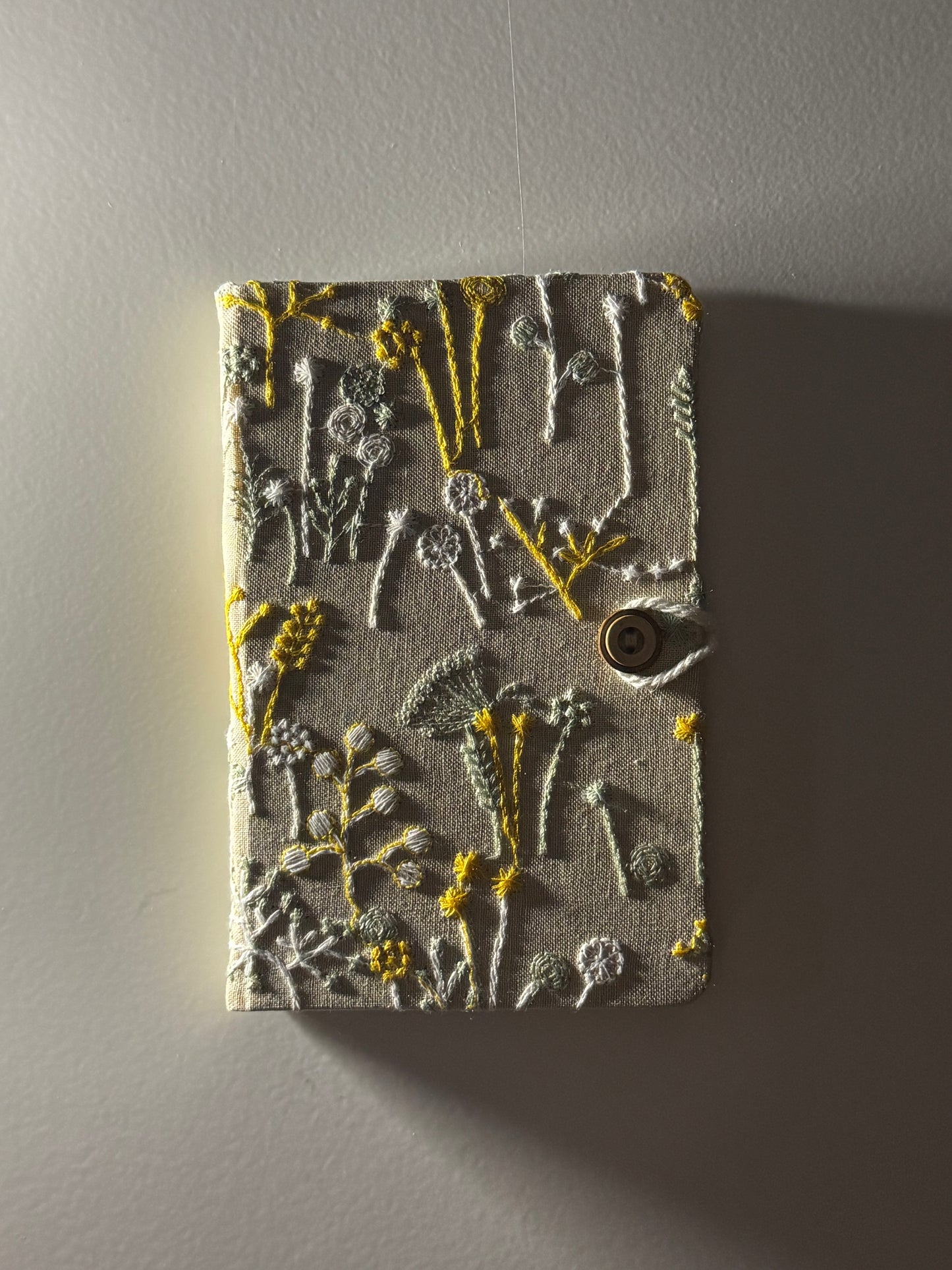 A6 Embroidered Notebook - Yellow Flowers