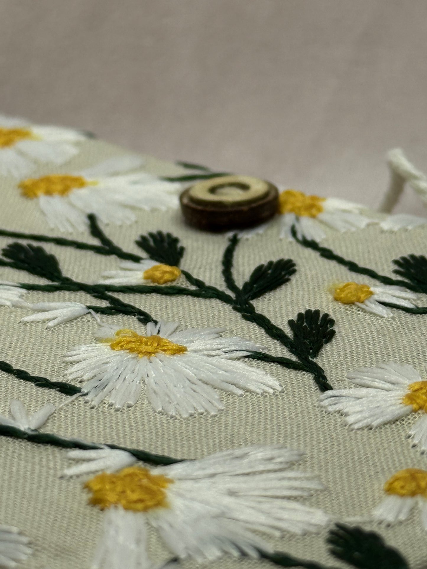 A6 Embroidered Notebook - Daisy Flowers