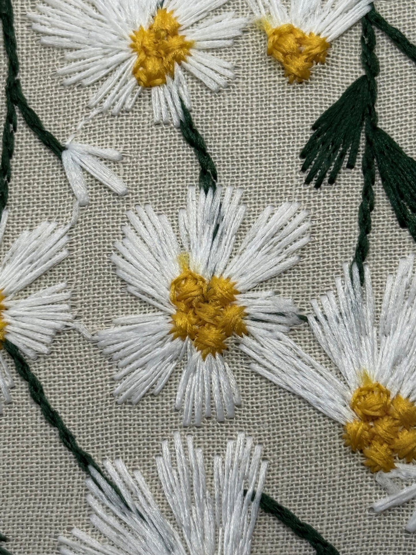A6 Embroidered Notebook - Daisy Flowers