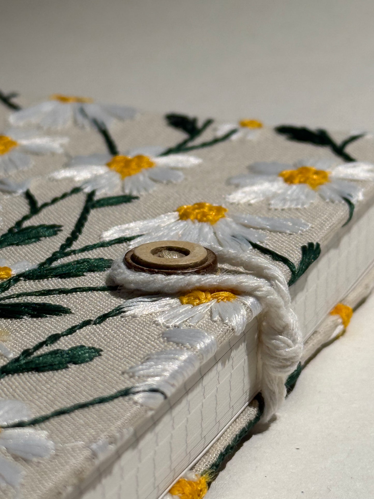 A6 Embroidered Notebook - Daisy Flowers