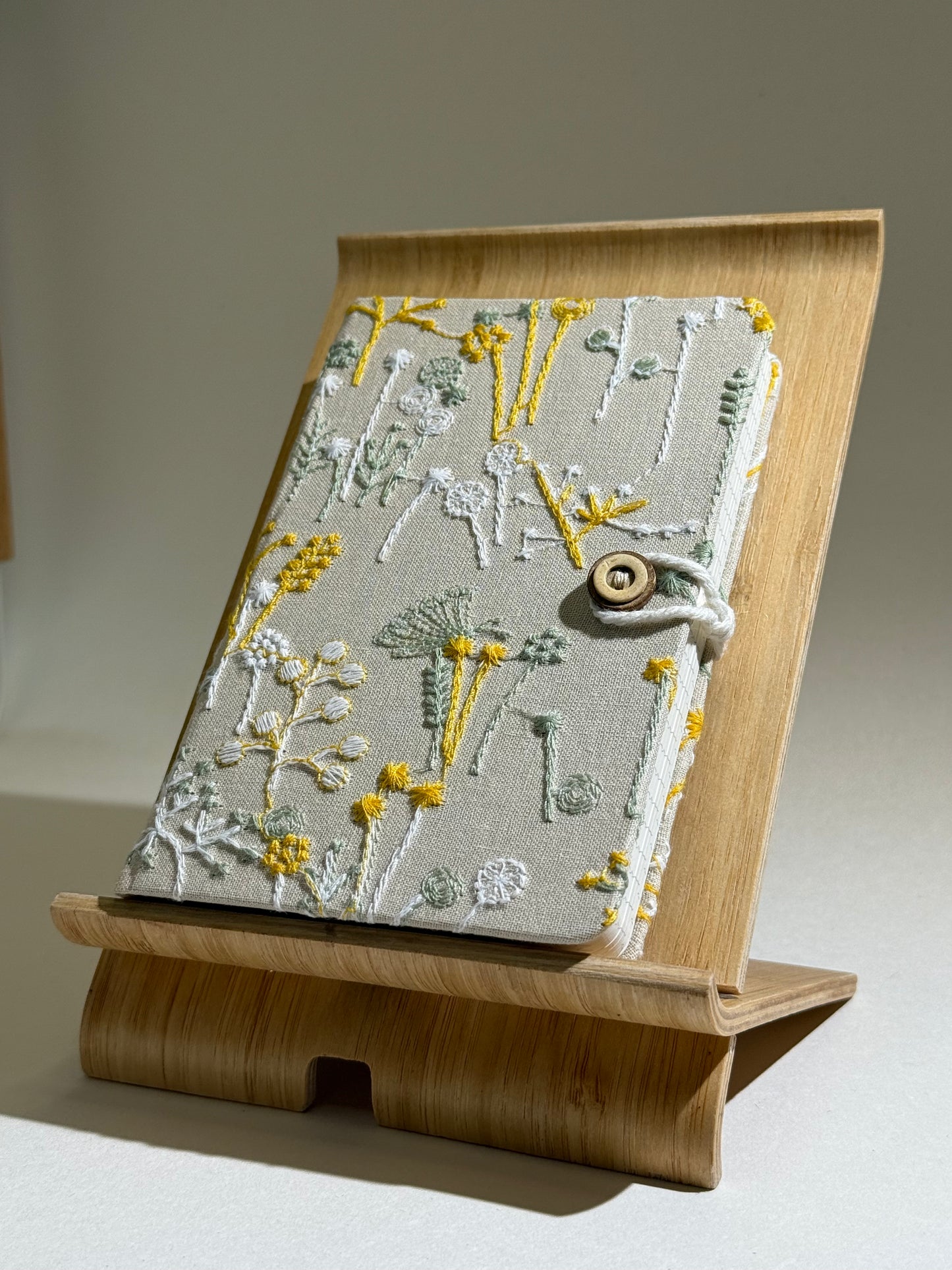 A6 Embroidered Notebook - Yellow Flowers
