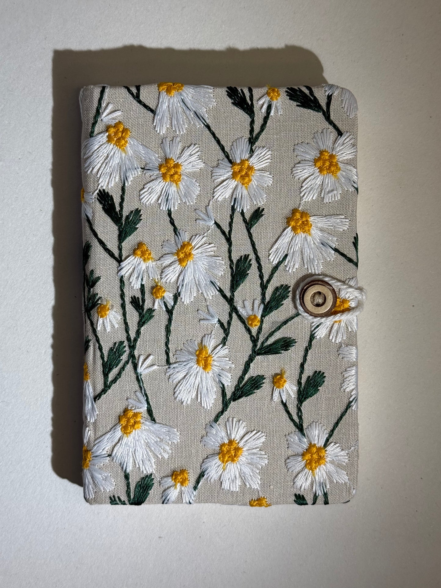 A6 Embroidered Notebook - Daisy Flowers