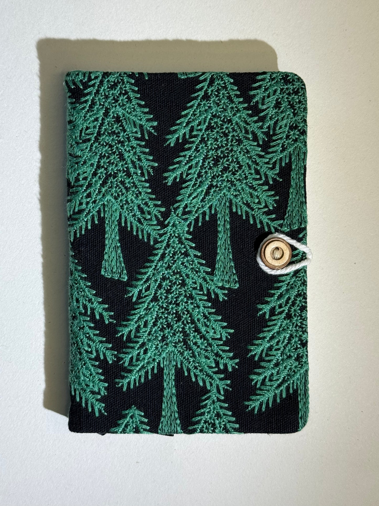 A6 Embroidered Notebook - Green Trees