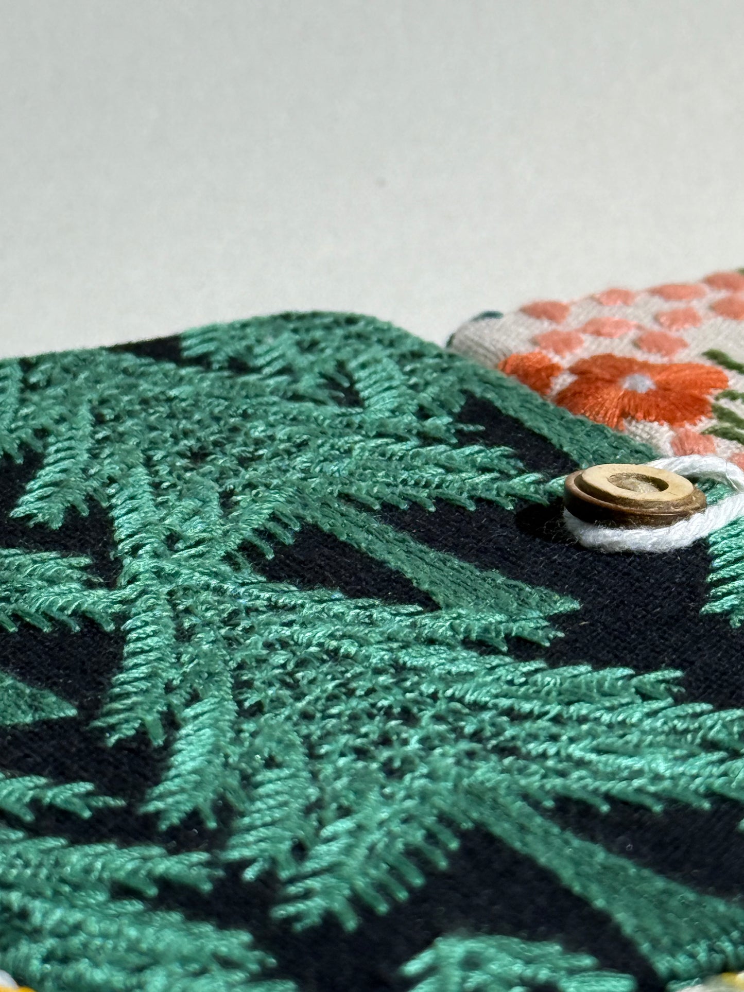 A6 Embroidered Notebook - Green Trees