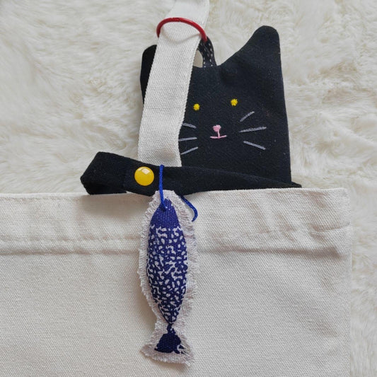 Cute Hugging Cat Small Handmade Bag Pendant