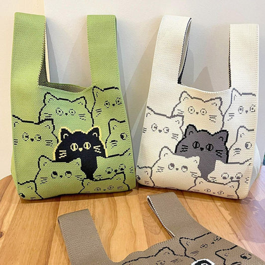 Totoro Cat Knitted Bag