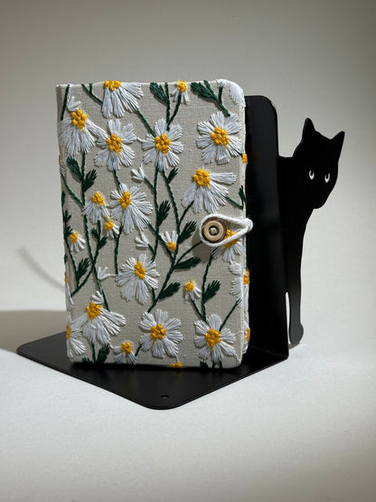 A6 Embroidered Notebook - Daisy Flowers