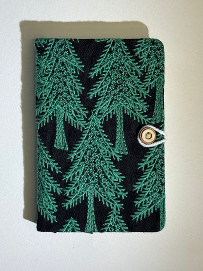 A6 Embroidered Notebook - Green Trees